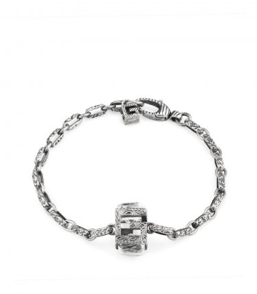 Bracelet with Square G cube in silver