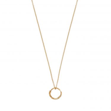 Ouroboros ring pendant necklace in gold