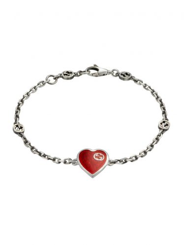 Heart bracelet with Interlocking G
