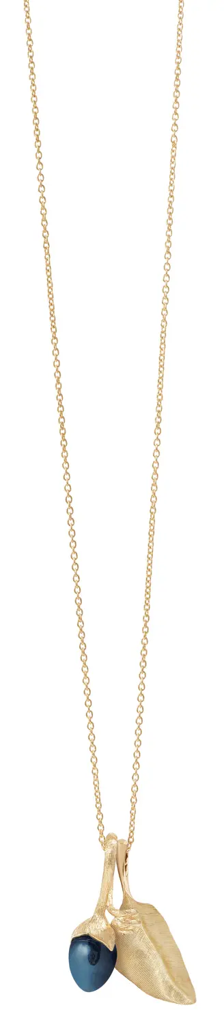 Lotus pendant in 18K yellow gold with topaz - Image 2