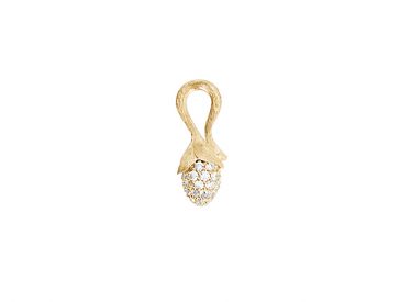 Lotus pendant in 18K yellow gold with pavé and diamonds TW.VS