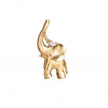Elephant pendant in 18K yellow gold and diamonds TW.VS