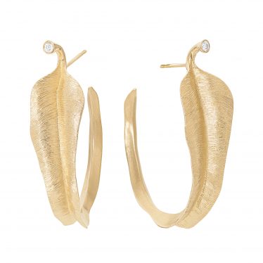 Leaves earrings in 18K yellow gold