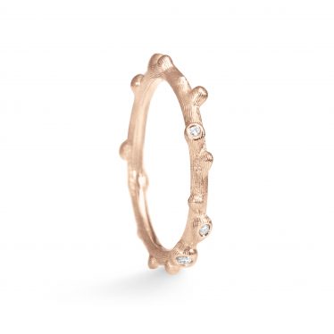 Nature ring rose gold satinised