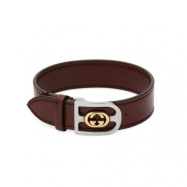 Interlocking G leather bracelet