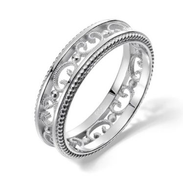 Filigree Ring Narrow white gold