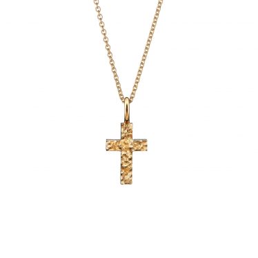 Path golden cross necklace mini