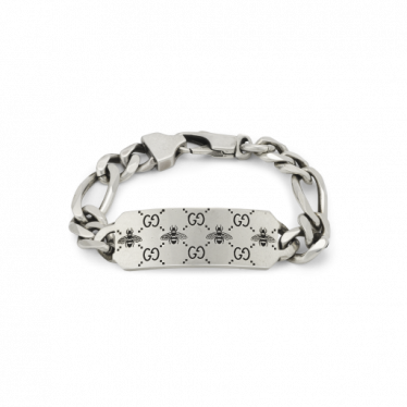 GG and bee engraved bracelet