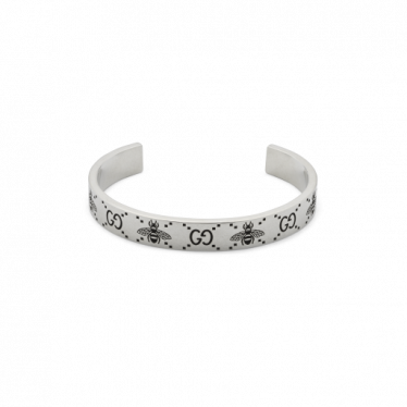 GG and bee engraved cuff bracelet