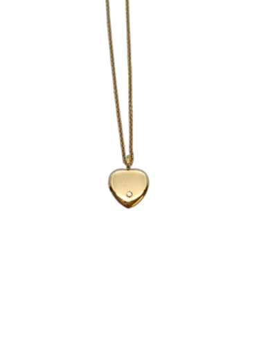 Yellow Gold Heart Diamond Necklace