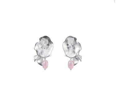 Pink Ribbon 2024 earrings Summer Night Rose silver