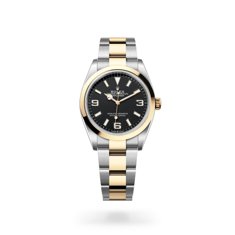 Rolex Explorer 36 Keltainen Rolesor – Oystersteel-terästä ja keltakultaa, M124273-0001 - Lindroos