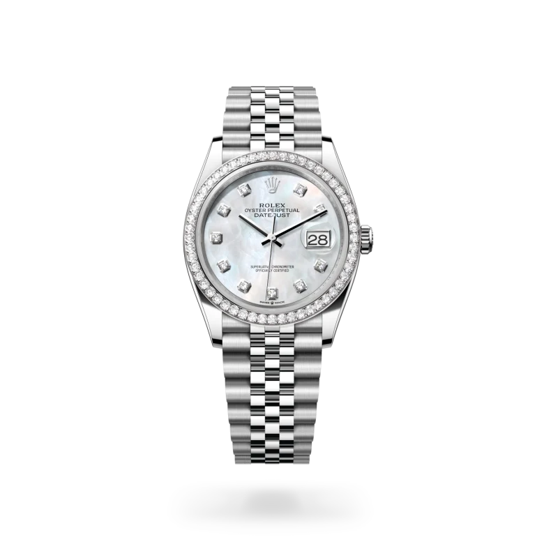 Rolex Datejust 36 Valkoinen Rolesor – Oystersteel-terästä ja valkokultaa, M126284RBR-0011 - Lindroos
