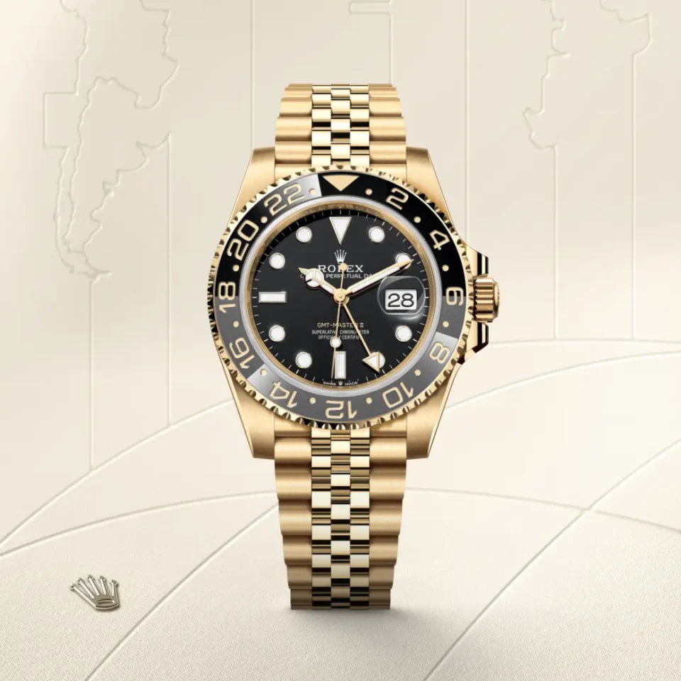Rolex GMT-Master II in 18 ct yellow gold, M126718GRNR-0001, 1 - Lindroos