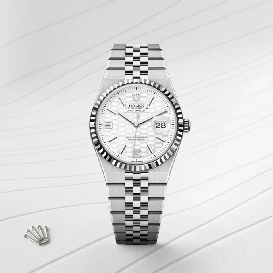 Rolex Land-Dweller 36 Valkoinen Rolesor – Oystersteel-terästä ja valkokultaa, M127234-0001, 1 - Lindroos