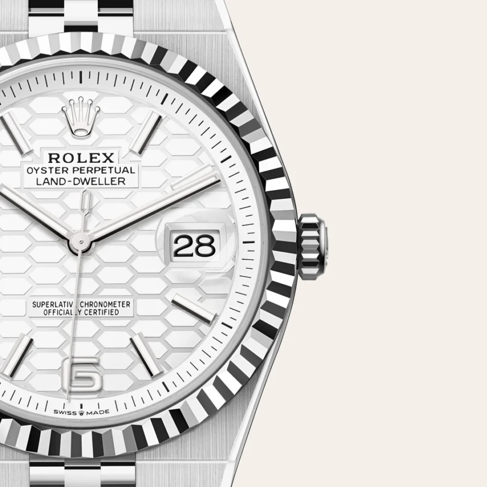 Rolex Land-Dweller 40 Valkoinen Rolesor – Oystersteel-terästä ja valkokultaa, M127334-0001, 3 - Lindroos