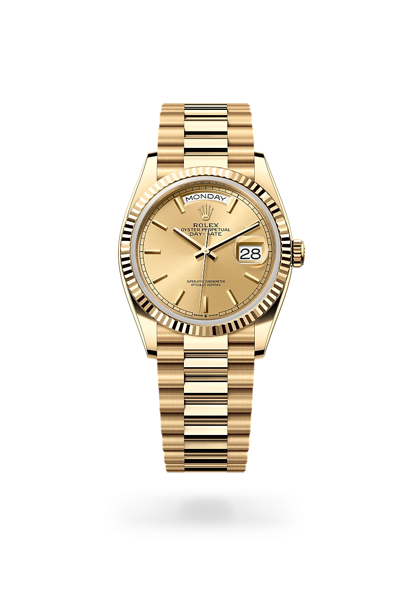Rolex Day-Date 36 in 18 ct yellow gold, M128238-0045 - Lindroos