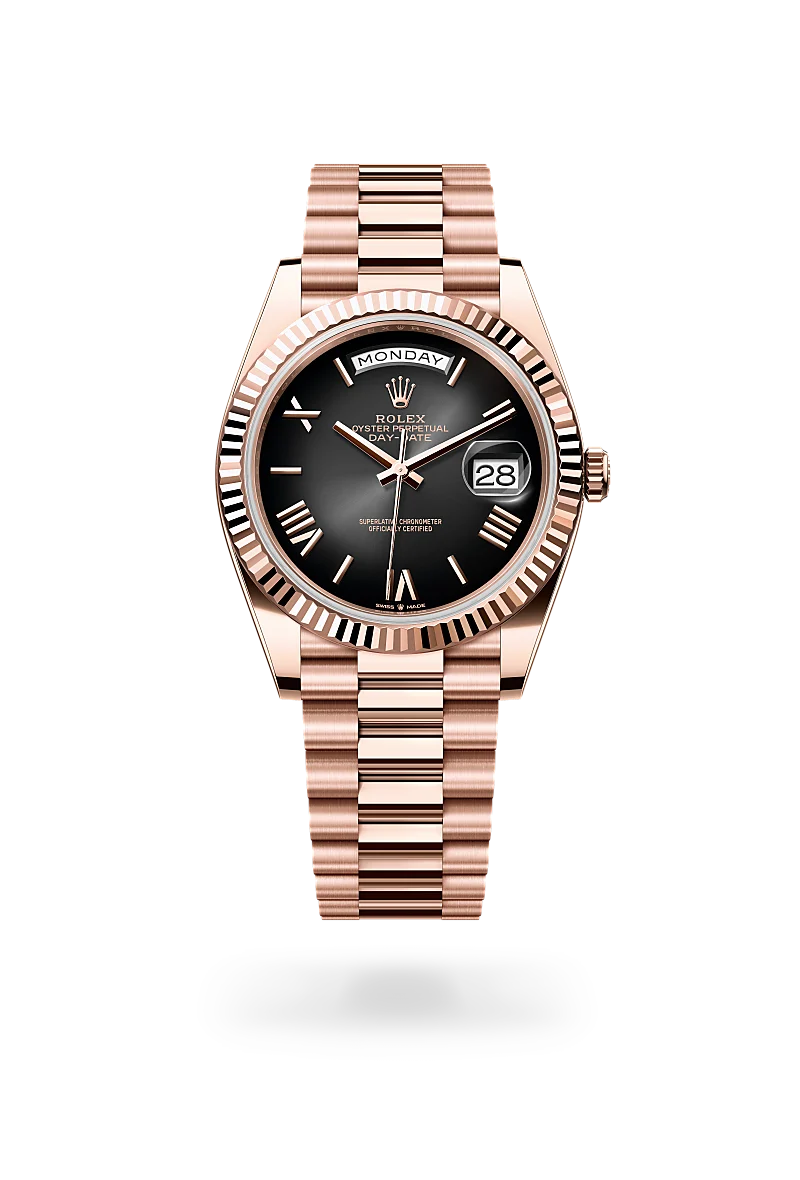 Rolex Day-Date 40 18k Everose-kulta, M228235-0055 - Lindroos