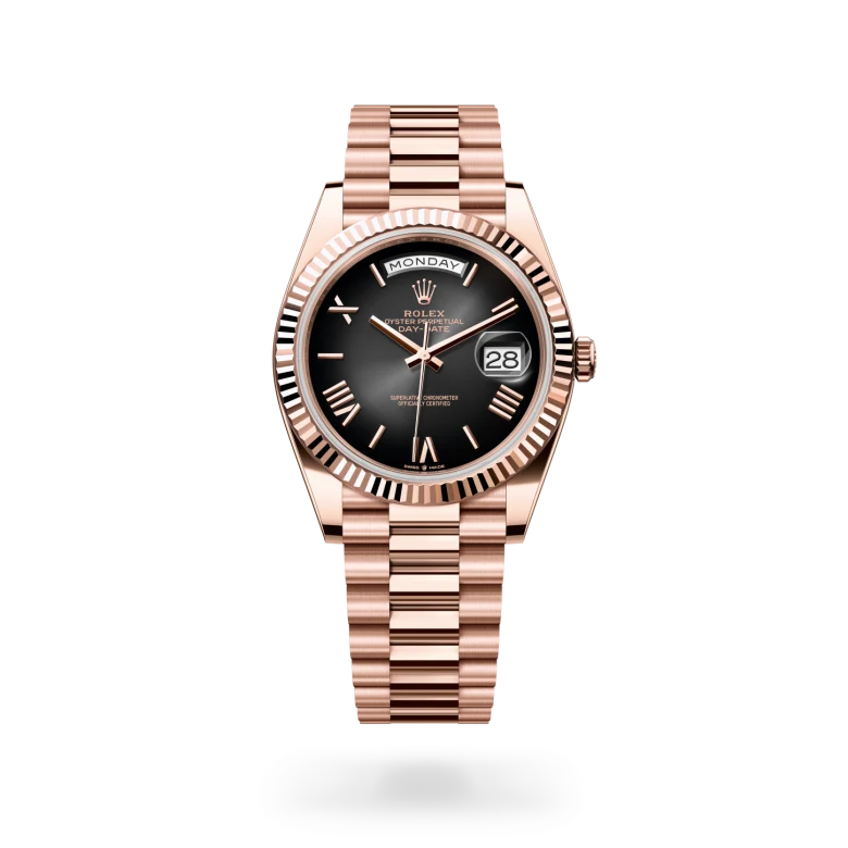 Rolex Day-Date 40 18k Everose-kulta, M228235-0055 - Lindroos