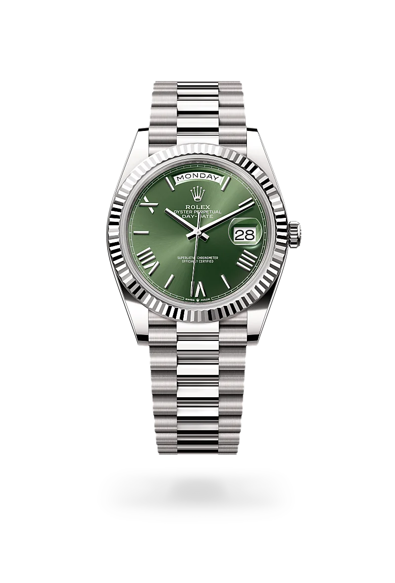 Rolex Day-Date 40 in 18 ct white gold, M228239-0033 - Lindroos